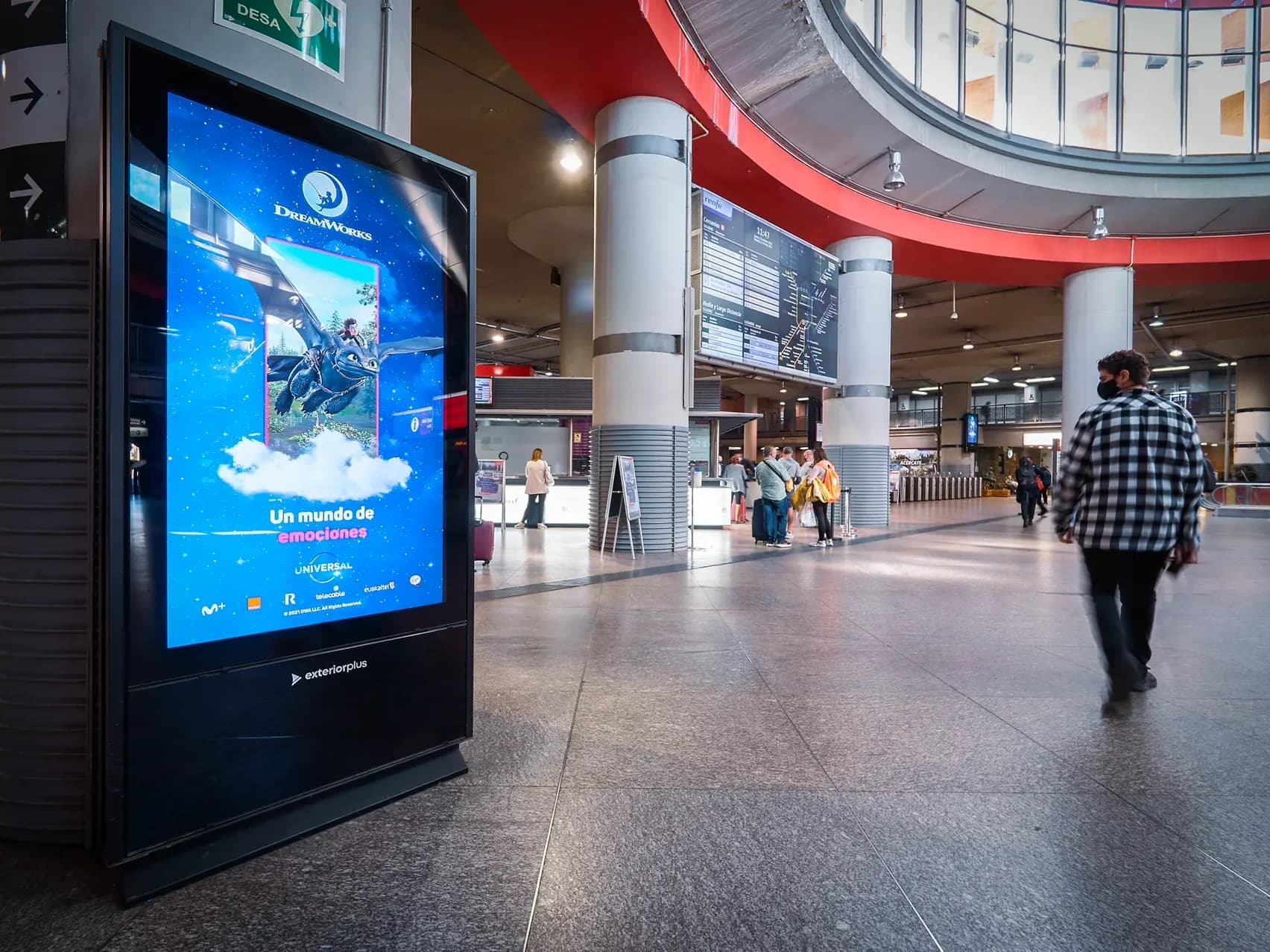 World Windows campaign displays installed in a railway station in Spain