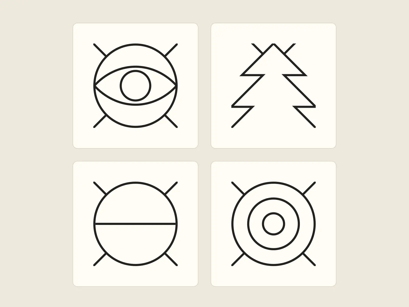 A selection of the original black-and-white SVG illustrations used to build the colouring patterns