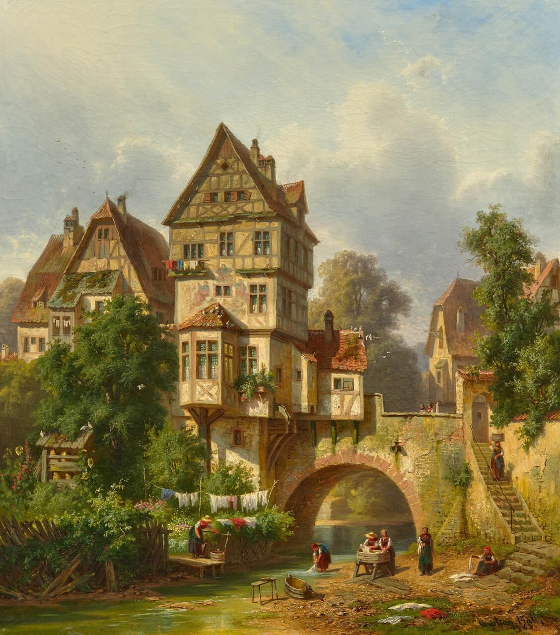 Laundry Day at the City Wall by Christian Friedrich Mali