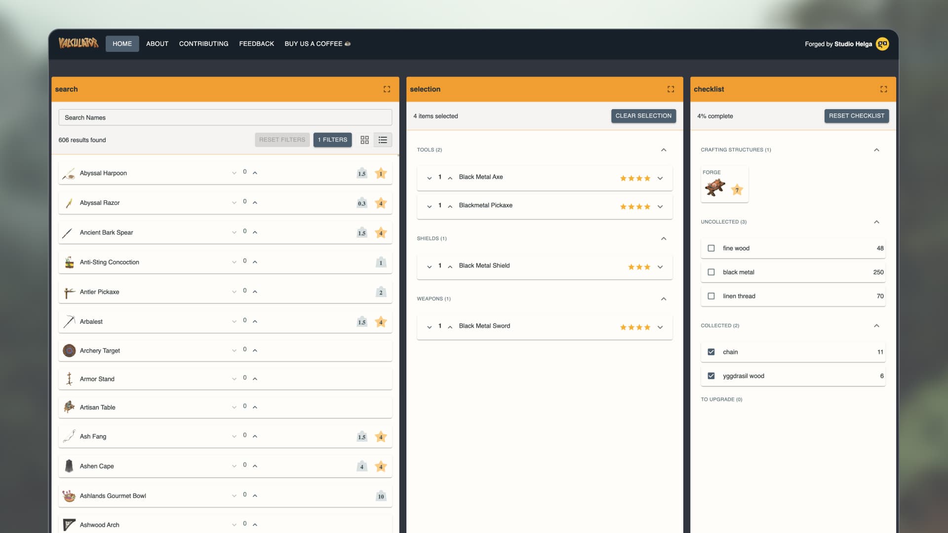The finished Valculator interface