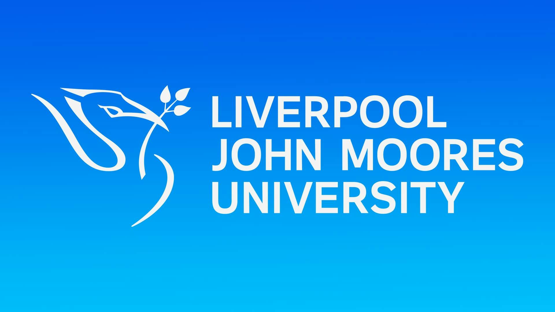 The Liverpool John Moore's University logo sits on a blue background.