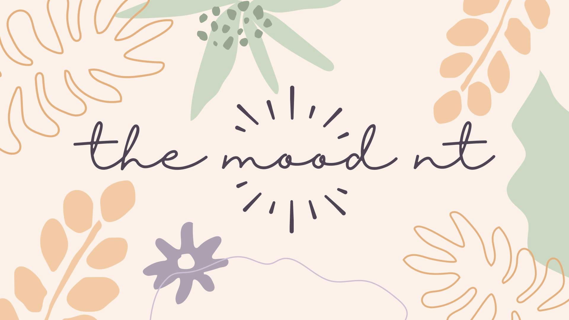 Image of the homepage of the mood nutritional therapy, the logo sits in a field of plant like graphics.